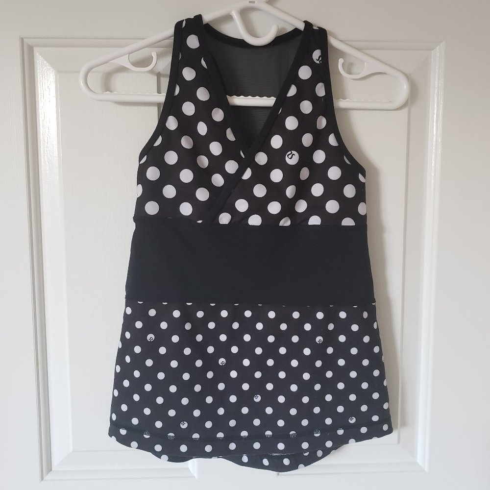 lululemon athletica Black and White Polka Dot Tank Top